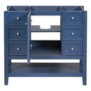 36" Bathroom Vanity without Sink, Cabinet Base Only, One Cabinet and three Drawers, Blue - Supfirm