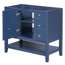 36" Bathroom Vanity without Sink, Cabinet Base Only, One Cabinet and three Drawers, Blue - Supfirm