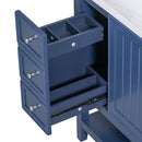 36" Bathroom Vanity without Sink, Cabinet Base Only, One Cabinet and three Drawers, Blue - Supfirm