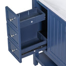 36" Bathroom Vanity without Sink, Cabinet Base Only, One Cabinet and three Drawers, Blue - Supfirm