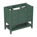 36" Bathroom Vanity without Sink, Cabinet Base Only, One Cabinet and three Drawers, Green - Supfirm