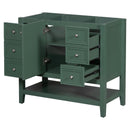 36" Bathroom Vanity without Sink, Cabinet Base Only, One Cabinet and three Drawers, Green - Supfirm