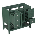 36" Bathroom Vanity without Sink, Cabinet Base Only, One Cabinet and three Drawers, Green - Supfirm