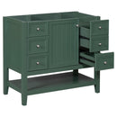 36" Bathroom Vanity without Sink, Cabinet Base Only, One Cabinet and three Drawers, Green - Supfirm