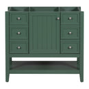 36" Bathroom Vanity without Sink, Cabinet Base Only, One Cabinet and three Drawers, Green - Supfirm