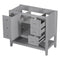 36" Bathroom Vanity without Sink, Cabinet Base Only, One Cabinet and three Drawers, Grey - Supfirm