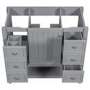 36" Bathroom Vanity without Sink, Cabinet Base Only, One Cabinet and three Drawers, Grey - Supfirm