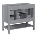 36" Bathroom Vanity without Sink, Cabinet Base Only, One Cabinet and three Drawers, Grey - Supfirm