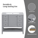 36" Bathroom Vanity without Sink, Cabinet Base Only, One Cabinet and three Drawers, Grey - Supfirm