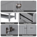 36" Bathroom Vanity without Sink, Cabinet Base Only, One Cabinet and three Drawers, Grey - Supfirm