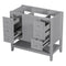 36" Bathroom Vanity without Sink, Cabinet Base Only, One Cabinet and three Drawers, Grey - Supfirm