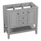 36" Bathroom Vanity without Sink, Cabinet Base Only, Two Cabinets and Drawers, Open Shelf, Solid Wood Frame, Grey - Supfirm