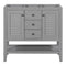 36" Bathroom Vanity without Sink, Cabinet Base Only, Two Cabinets and Drawers, Open Shelf, Solid Wood Frame, Grey - Supfirm