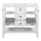 36" Bathroom Vanity without Sink, Cabinet Base Only, Two Cabinets and Drawers, Open Shelf, Solid Wood Frame, White - Supfirm