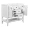 36" Bathroom Vanity without Sink, Cabinet Base Only, Two Cabinets and Drawers, Open Shelf, Solid Wood Frame, White - Supfirm