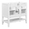 36" Bathroom Vanity without Sink, Cabinet Base Only, Two Cabinets and Drawers, Open Shelf, Solid Wood Frame, White - Supfirm