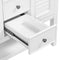 36" Bathroom Vanity without Sink, Cabinet Base Only, Two Cabinets and Drawers, Open Shelf, Solid Wood Frame, White - Supfirm