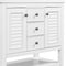 36" Bathroom Vanity without Sink, Cabinet Base Only, Two Cabinets and Drawers, Open Shelf, Solid Wood Frame, White - Supfirm