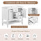 36" Bathroom Vanity without Sink, Cabinet Base Only, Two Cabinets and Drawers, Open Shelf, Solid Wood Frame, White - Supfirm