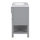 36-Inch Grey Bathroom Vanity with Solid Wood Frame and MDF, Resin Basin, 2 Drawers, 2 Cabinet Doors, 2 Adjustable Shelvesdoor,Single Resin Sink,Small Bathroom Organization Cabinet - Supfirm