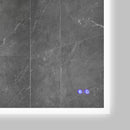 36 x 36 Inch Frameless LED Illuminated Bathroom Wall Mirror, Touch Button Defogger, Square, Silver - Supfirm