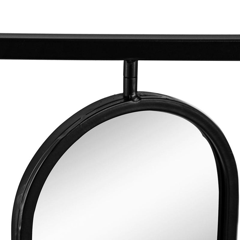 Supfirm 36" x 36" Large Four Oval Wall Mirror with Black Square Frame, Home Decor for Living Room, Bedroom, Entryway, Office - Supfirm