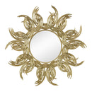 Supfirm 38" Sunburst Metal Decorative Mirror with Gold Finish, Boho Wall Decor Sun Mirror for Living Room Bathroom Enterway - Supfirm