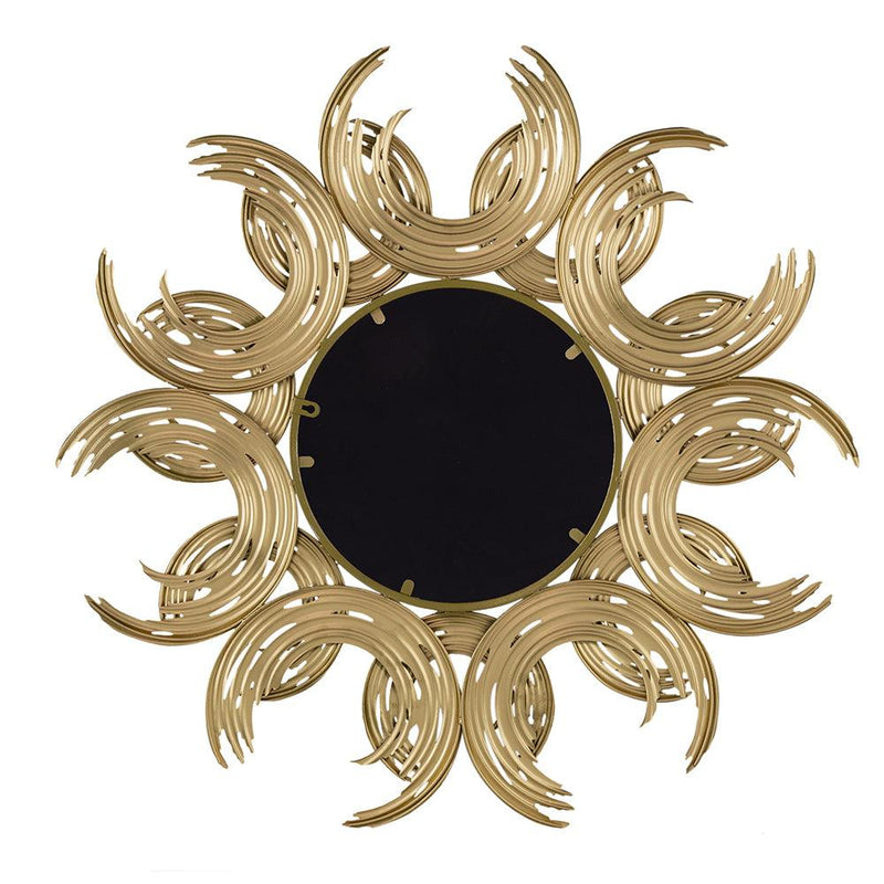 Supfirm 38" Sunburst Metal Decorative Mirror with Gold Finish, Boho Wall Decor Sun Mirror for Living Room Bathroom Enterway - Supfirm