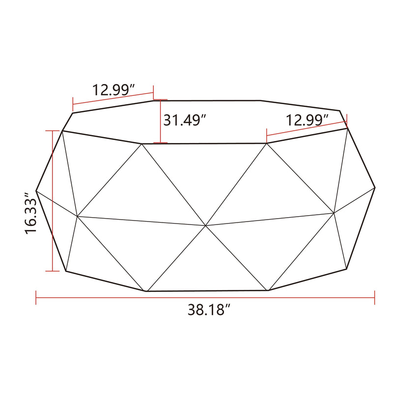 38"Three-dimensional Embossed Pattern Design American Retro Style Coffee Table - Supfirm