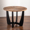 39.37 "Retro Patchwork Round Coffee Table with Scattered Pattern Tabletop and Crossed Cedar Legs - Supfirm