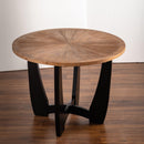 39.37 "Retro Patchwork Round Coffee Table with Scattered Pattern Tabletop and Crossed Cedar Legs - Supfirm