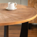 39.37 "Retro Patchwork Round Coffee Table with Scattered Pattern Tabletop and Crossed Cedar Legs - Supfirm