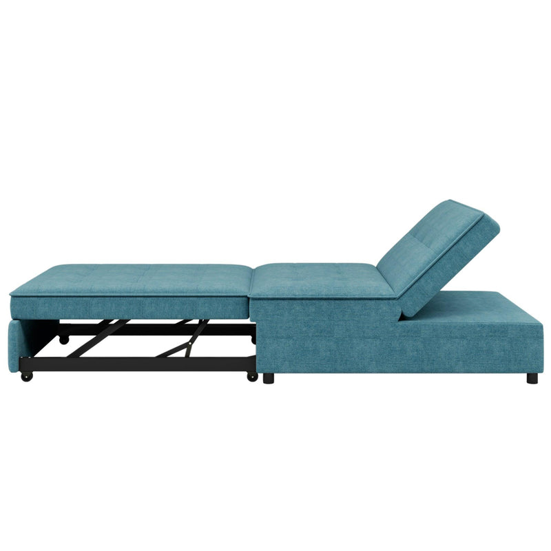 4-in-1 Sofa Bed, Chair Bed, Multi-Function Folding Ottoman Bed with Storage Pocket and USB Port for Small Room Apartment,Living Room,Bedroom,Hallway, Teal - Supfirm