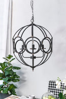 4 - Light Metal Chandelier, Hanging Light Fixture with Adjustable Chain for Kitchen Dining Room Foyer Entryway, Bulb Not Included - Supfirm