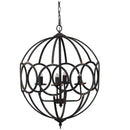 4 - Light Metal Chandelier, Hanging Light Fixture with Adjustable Chain for Kitchen Dining Room Foyer Entryway, Bulb Not Included - Supfirm