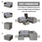 4 Piece Patio Sectional Wicker Rattan Outdoor Furniture Sofa Set with Storage Box Grey - Supfirm