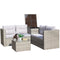 4 Piece Patio Sectional Wicker Rattan Outdoor Furniture Sofa Set with Storage Box Grey - Supfirm