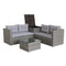 4 Piece Patio Sectional Wicker Rattan Outdoor Furniture Sofa Set with Storage Box Grey - Supfirm