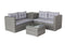 4 Piece Patio Sectional Wicker Rattan Outdoor Furniture Sofa Set with Storage Box Grey - Supfirm