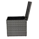 4 Piece Patio Sectional Wicker Rattan Outdoor Furniture Sofa Set with Storage Box Grey - Supfirm