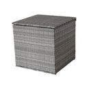 4 Piece Patio Sectional Wicker Rattan Outdoor Furniture Sofa Set with Storage Box Grey - Supfirm