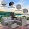 4 Piece Patio Sectional Wicker Rattan Outdoor Furniture Sofa Set with Storage Box Grey - Supfirm