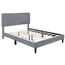 4-Pieces Bedroom Sets Full Size Upholstered Platform Bed with Two Nightstands and Storage Bench-Gray - Supfirm