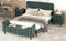 4-Pieces Bedroom Sets Queen Size Upholstered Platform Bed with Two Nightstands and Storage Bench-Green - Supfirm