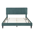 4-Pieces Bedroom Sets Queen Size Upholstered Platform Bed with Two Nightstands and Storage Bench-Green - Supfirm