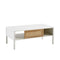 40.16" Rattan Coffee table, sliding door for storage, metal legs, Modern table for living room , white - Supfirm