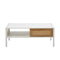 40.16" Rattan Coffee table, sliding door for storage, metal legs, Modern table for living room , white - Supfirm