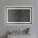 Supfirm 40 x 24 Inch Frameless LED Illuminated Bathroom Wall Mirror, Touch Button Defogger, Rectangular, Silver - Supfirm