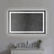 Supfirm 40 x 24 Inch Frameless LED Illuminated Bathroom Wall Mirror, Touch Button Defogger, Rectangular, Silver - Supfirm