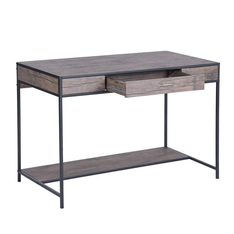 43.3"W x 21.6"D x 29.3"H Computer Desk with One Drawer, Walnut & Black - Supfirm